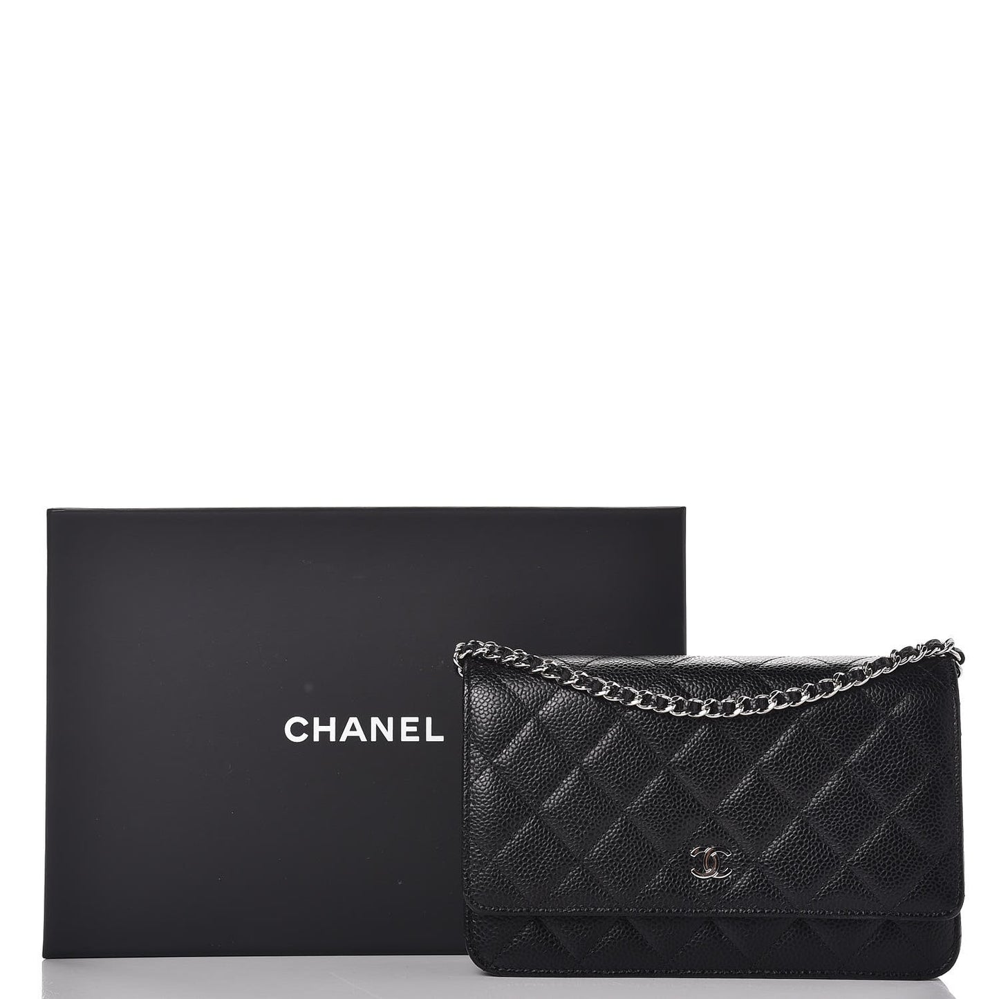 Caviar Quilted Wallet On Chain WOC Black