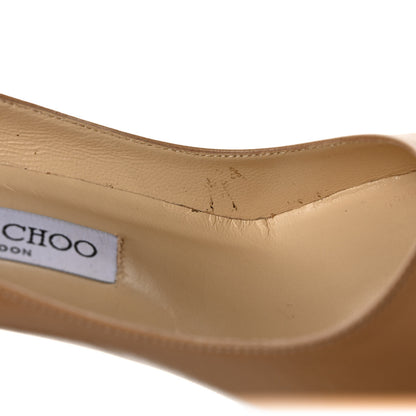 Jimmy Choo Calfskin Gilbert Round Toe Pumps 37 Nude 8 of 9