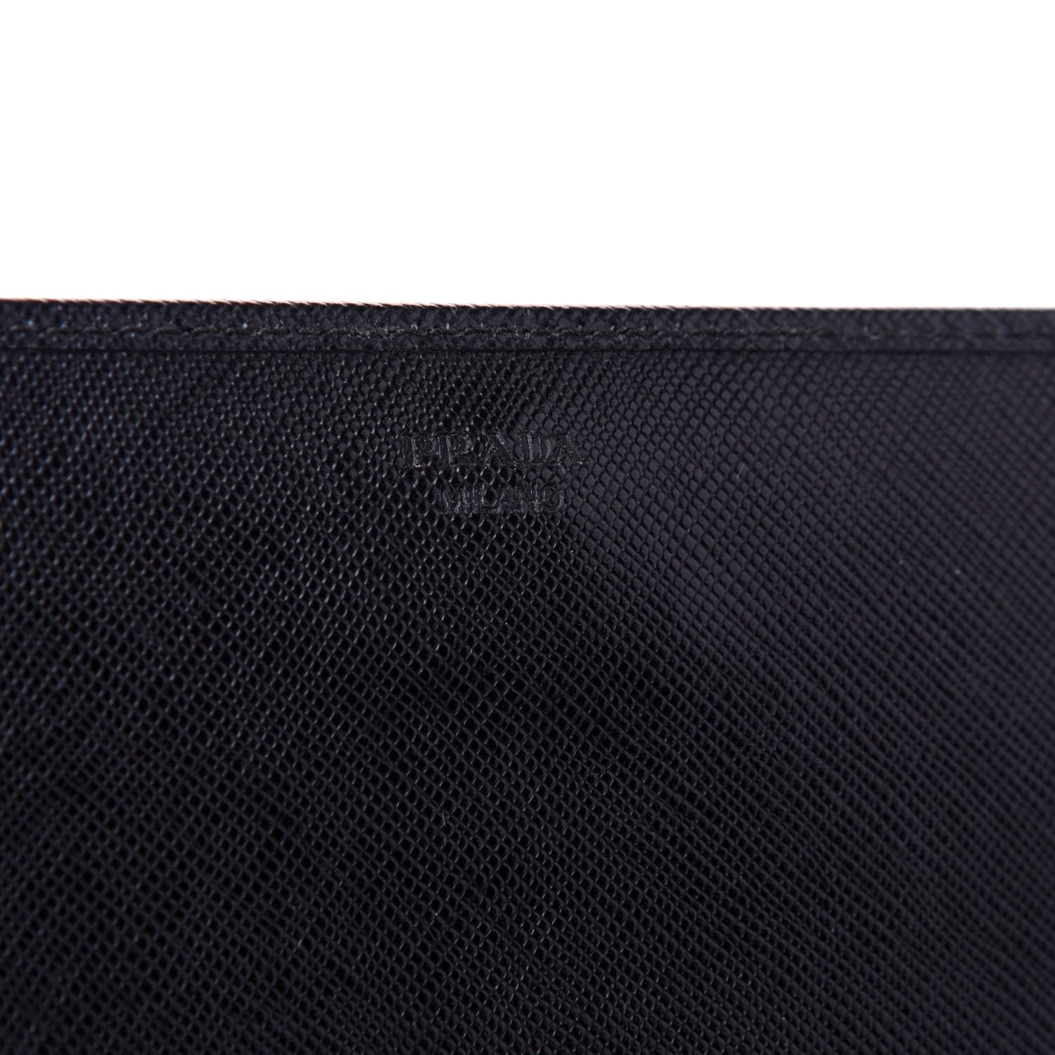 Prada Saffiano Metal Oro Chain Wallet Black 6 of 9