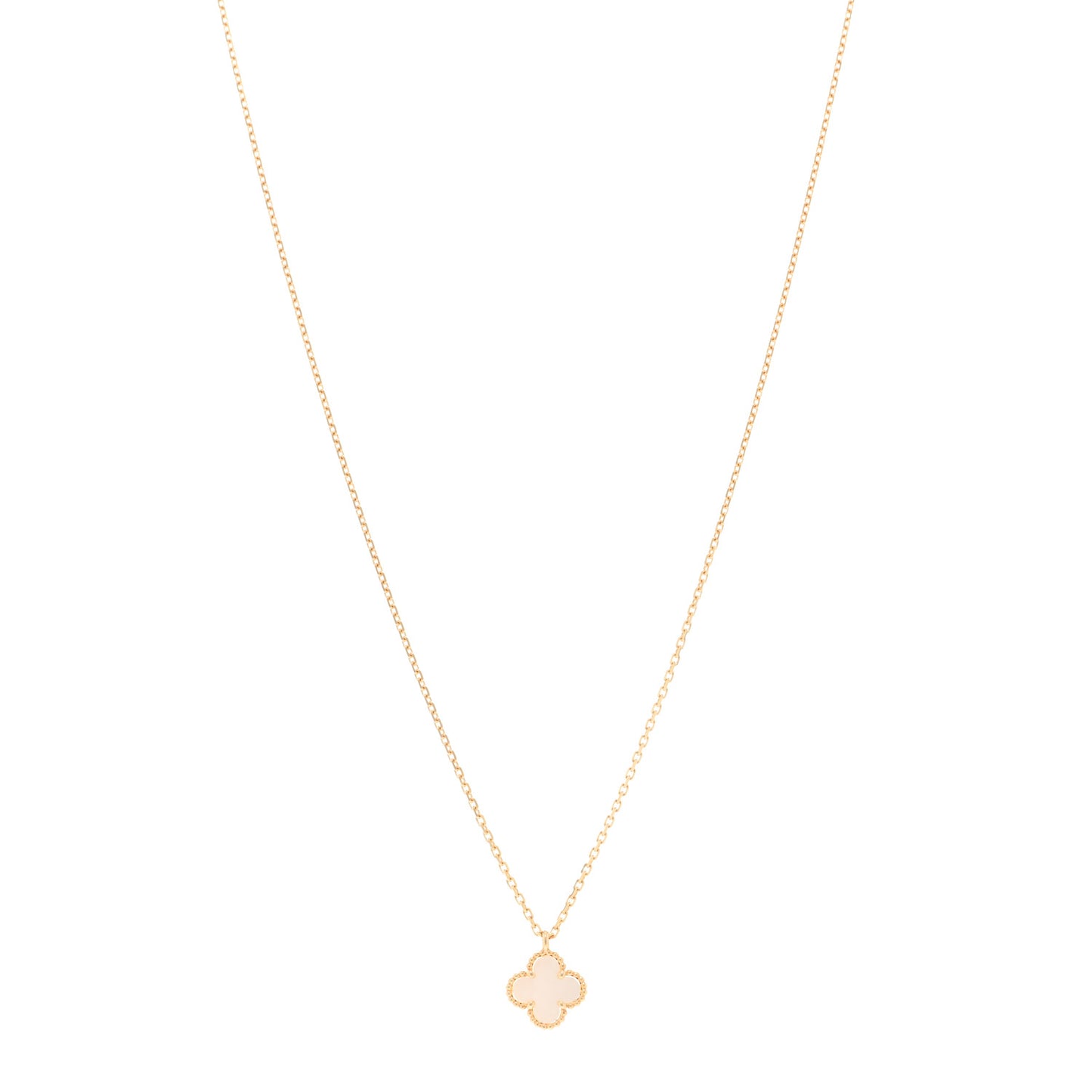 18K Yellow Gold Mother of Pearl Sweet Alhambra Pendant Necklace