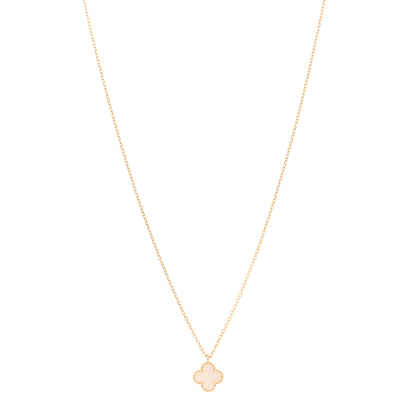 Van Cleef & Arpels 18K Yellow Gold Mother of Pearl Sweet Alhambra Pendant Necklace 1 of 5