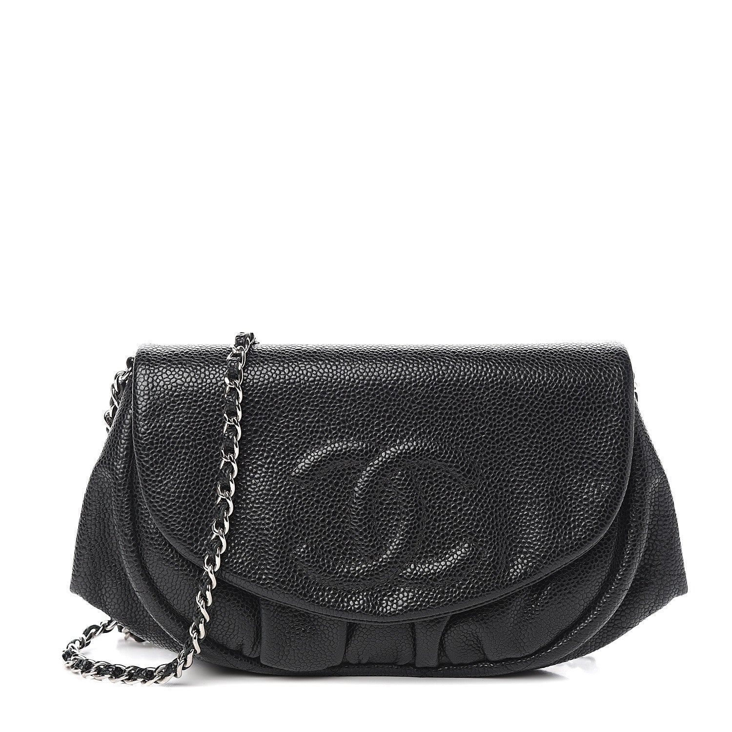 Chanel Caviar Half Moon Wallet On Chain WOC Black 1 of 10