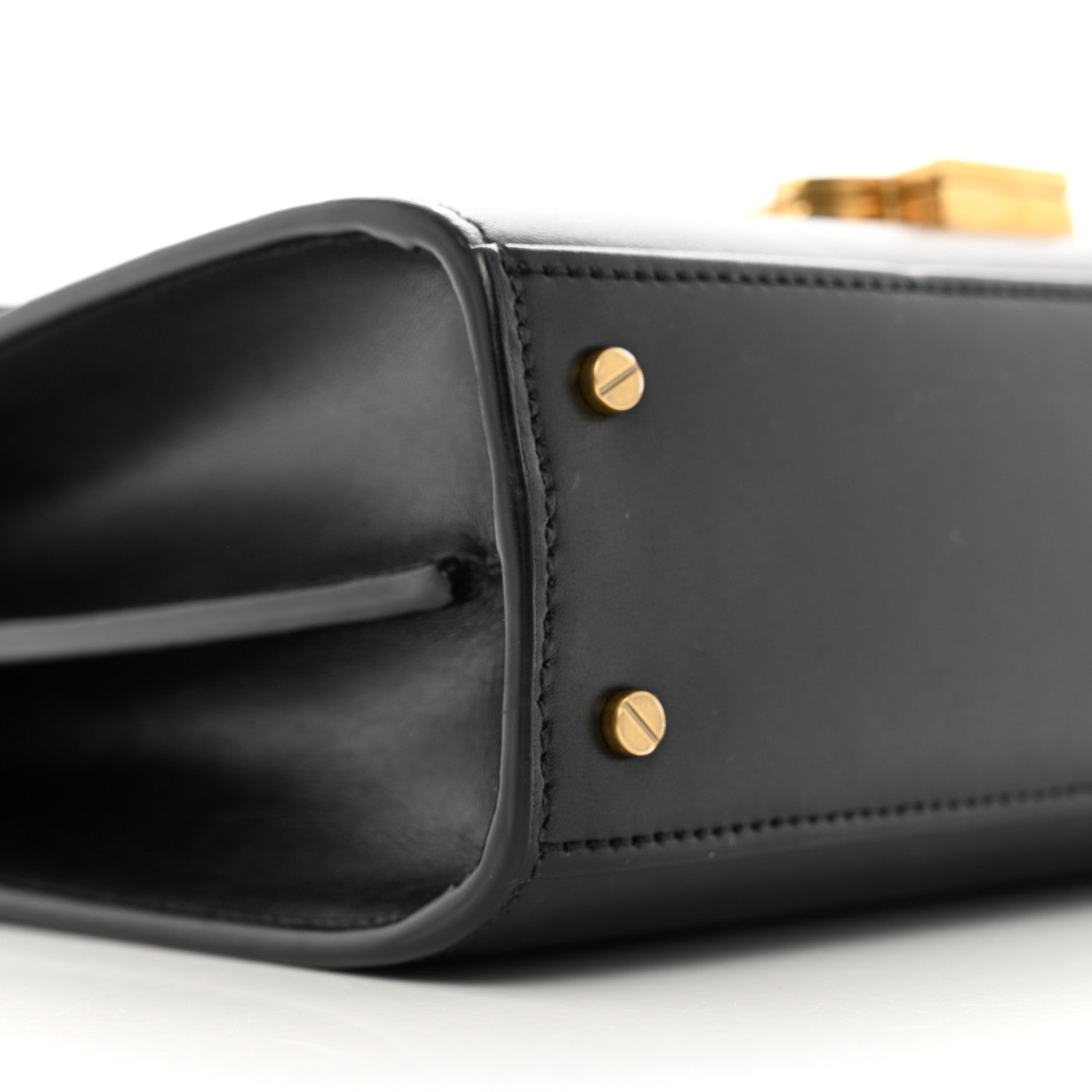 Saint Laurent Calfskin Mini Classic Monogram Cassandra Top Handle Black 10 of 14