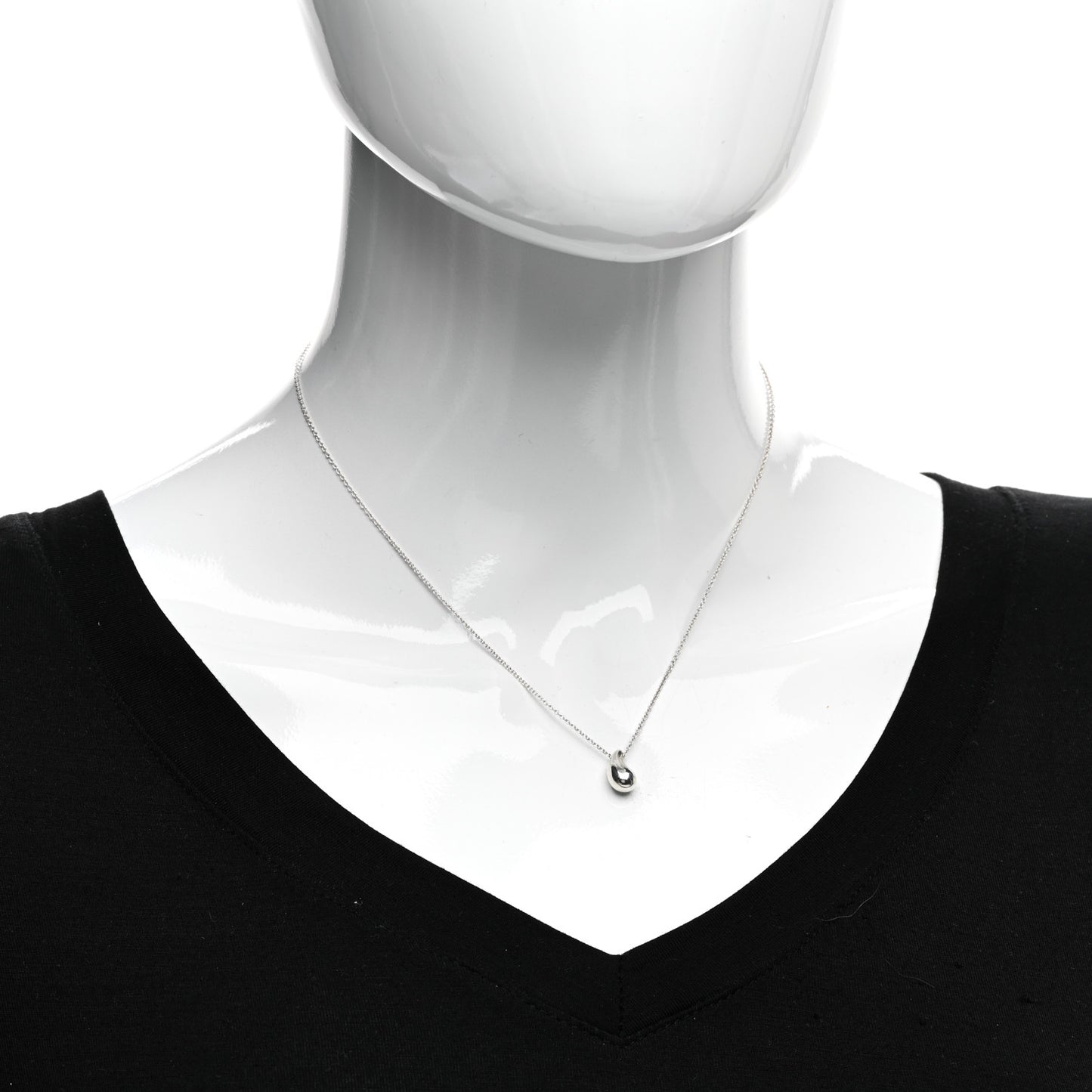 Sterling Silver 12mm Elsa Peretti Teardrop Pendant Necklace