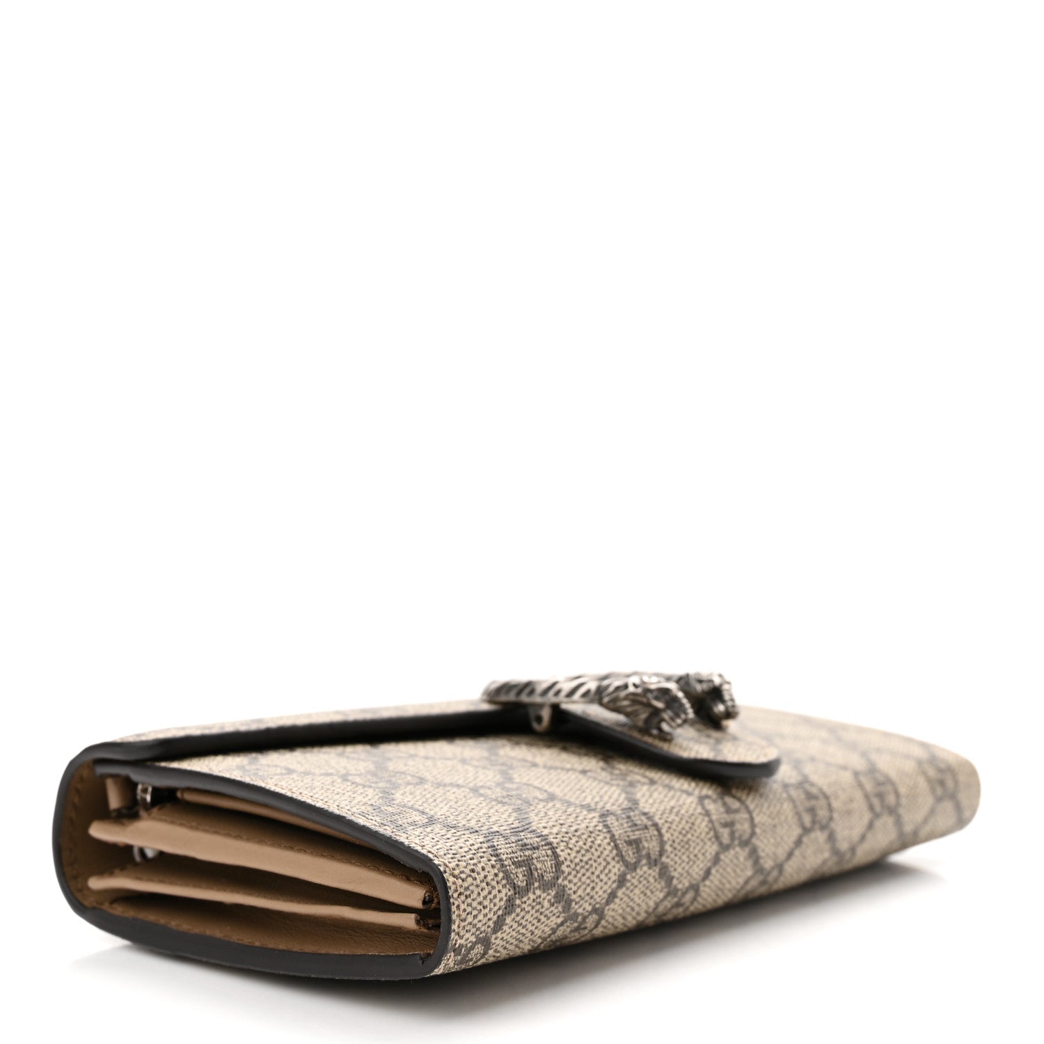 Gucci GG Supreme Monogram Dionysus Chain Clutch Wallet Beige Taupe 3 of 9