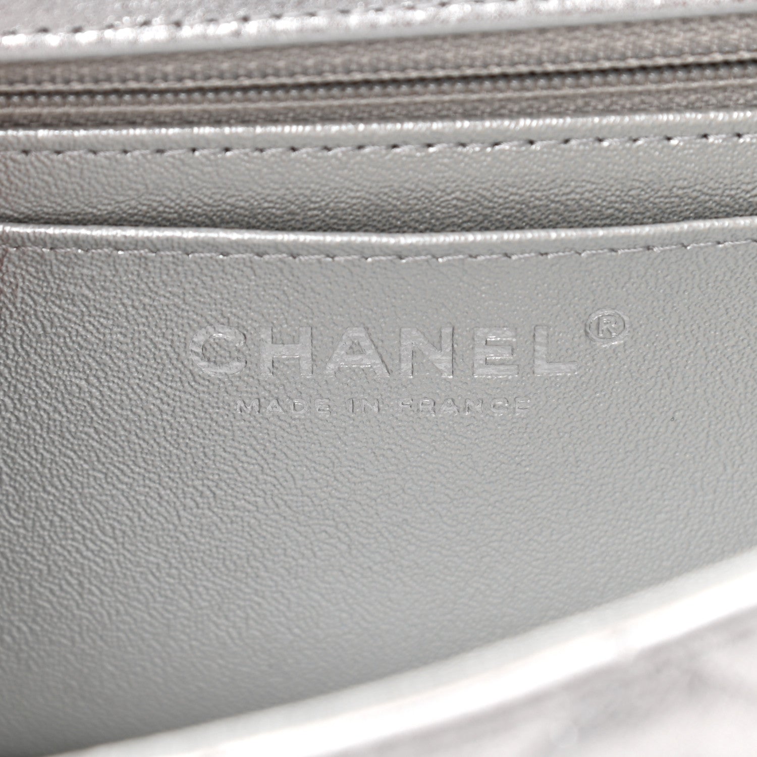 Chanel Metallic Lambskin Quilted Mini Rectangular Flap Silver 8 of 11