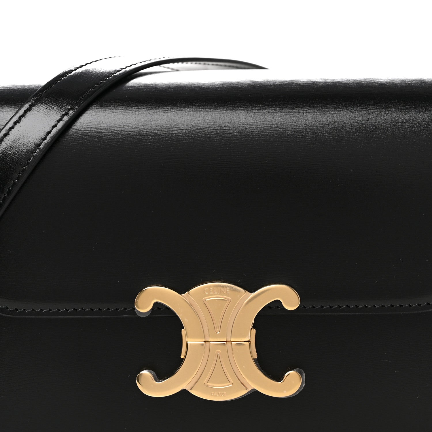 Celine Shiny Calfskin Teen Triomphe Black 8 of 10