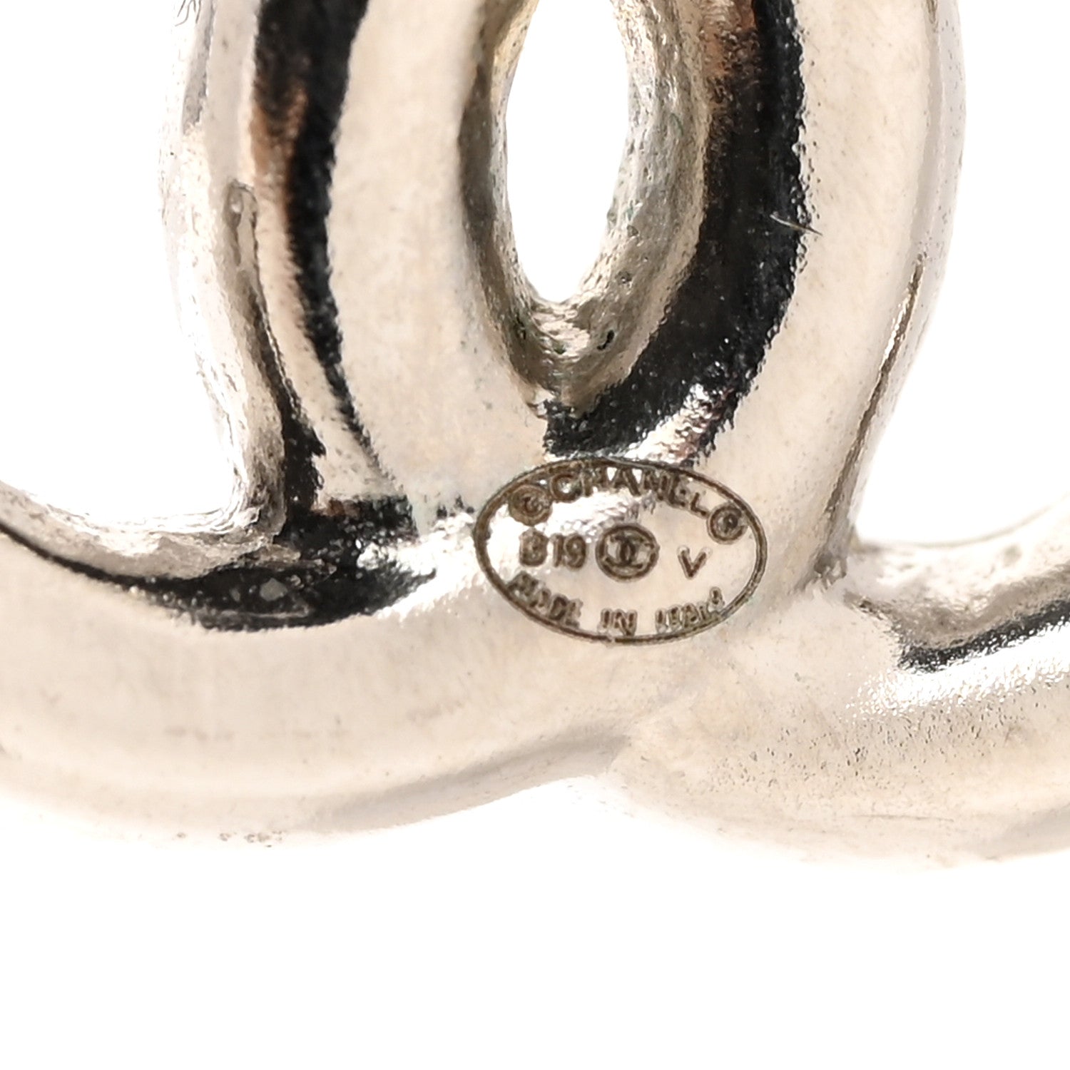 Chanel Crystal CC Bow Dangle Earrings Silver 3 of 4