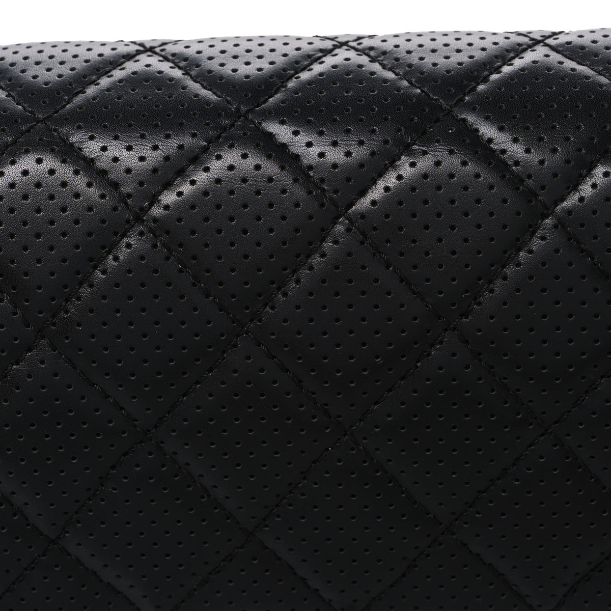 Chanel Lambskin Perforated Jumbo Punch Flap Black 8 of 10