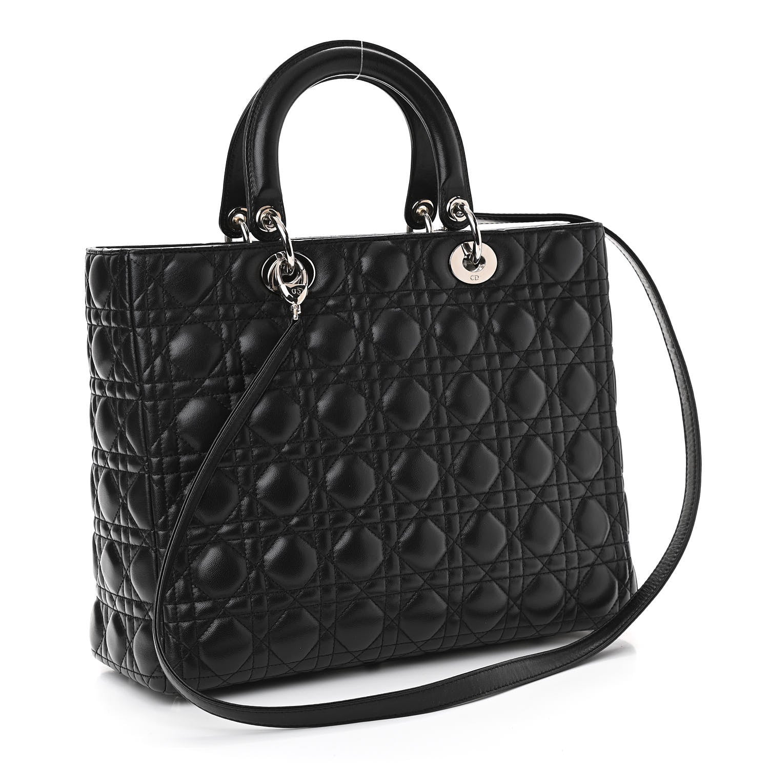 Christian Dior Lambskin Cannage Large Lady Dior Black 3 of 10