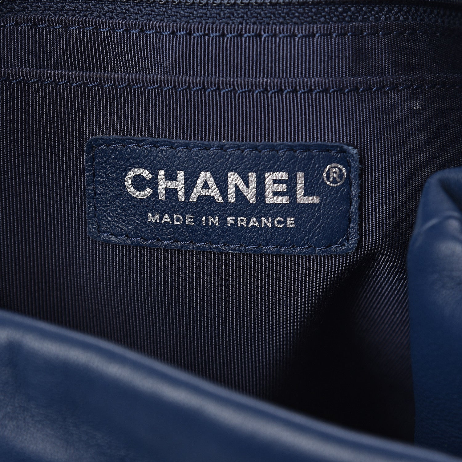 Chanel Lambskin Quilted CC Chain Drawstring Tote Blue 5 of 9