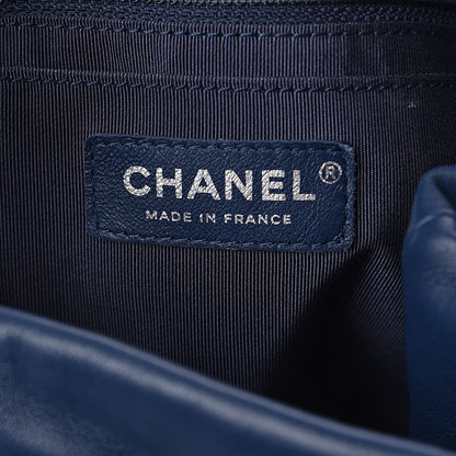 Chanel Lambskin Quilted CC Chain Drawstring Tote Blue 5 of 9