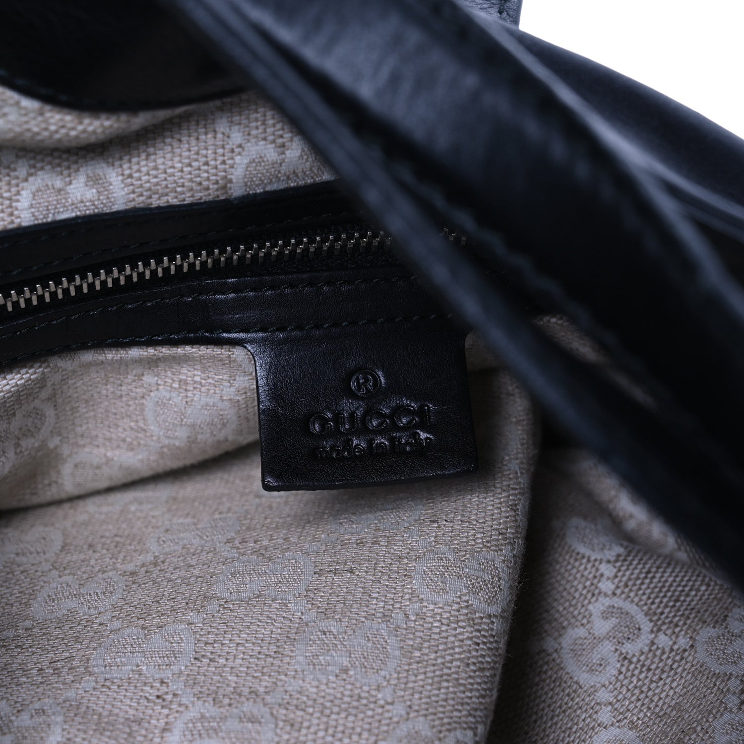 Gucci Calfskin Medium Soft Stirrup Shoulder Bag Black 6 of 14