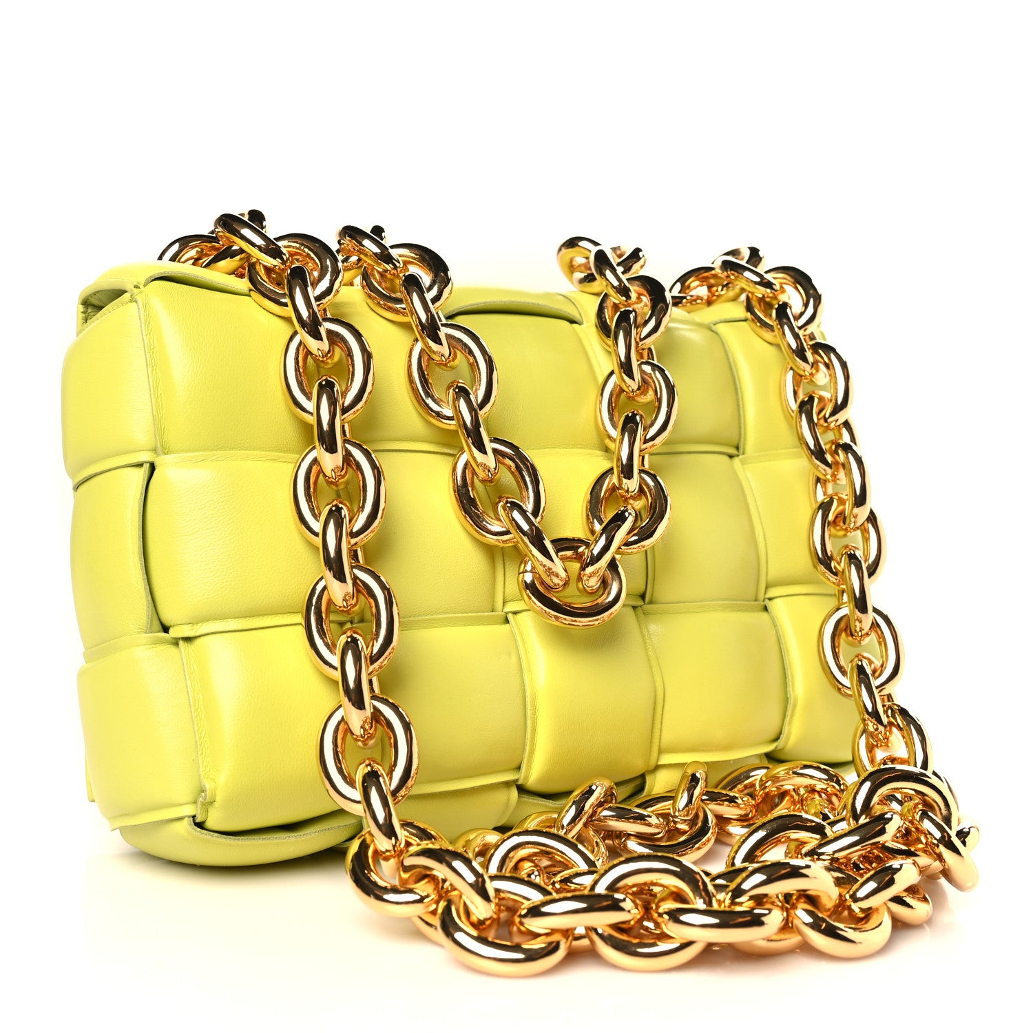 Bottega Veneta Lambskin Maxi Intreccio Padded Chain Cassette Crossbody Bag Kiwi 3 of 9
