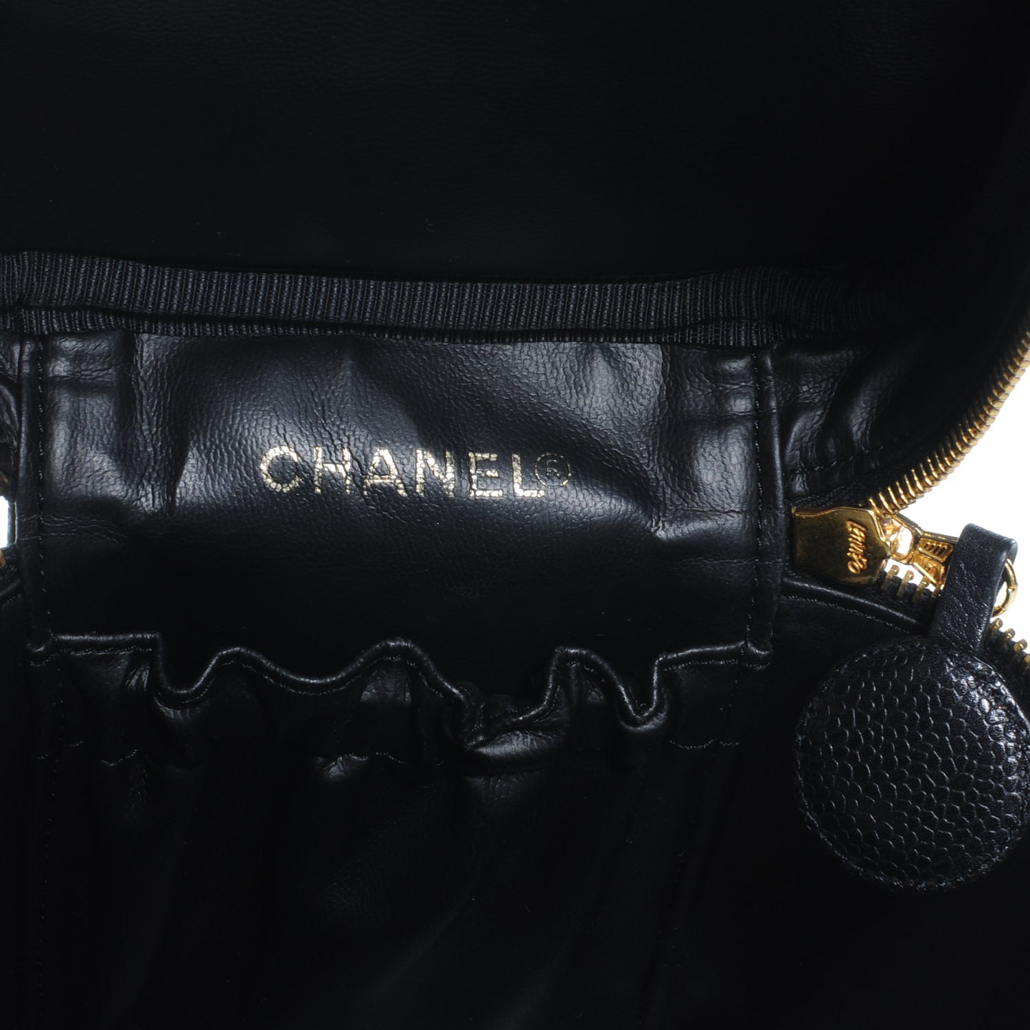 Chanel Caviar Cosmetic Vanity Bag Black 6 of 8