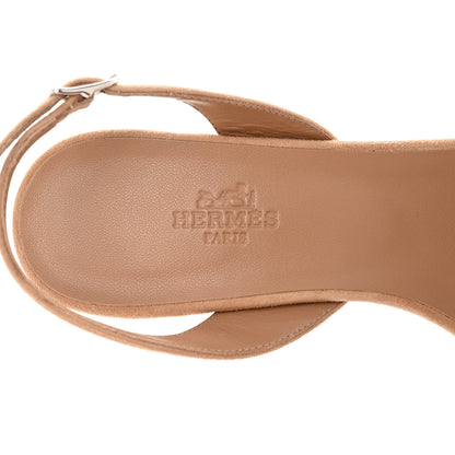 Hermes Suede Goatskin Crystal Eternite 80 Sandal 37 Bois De Santal 7 of 11