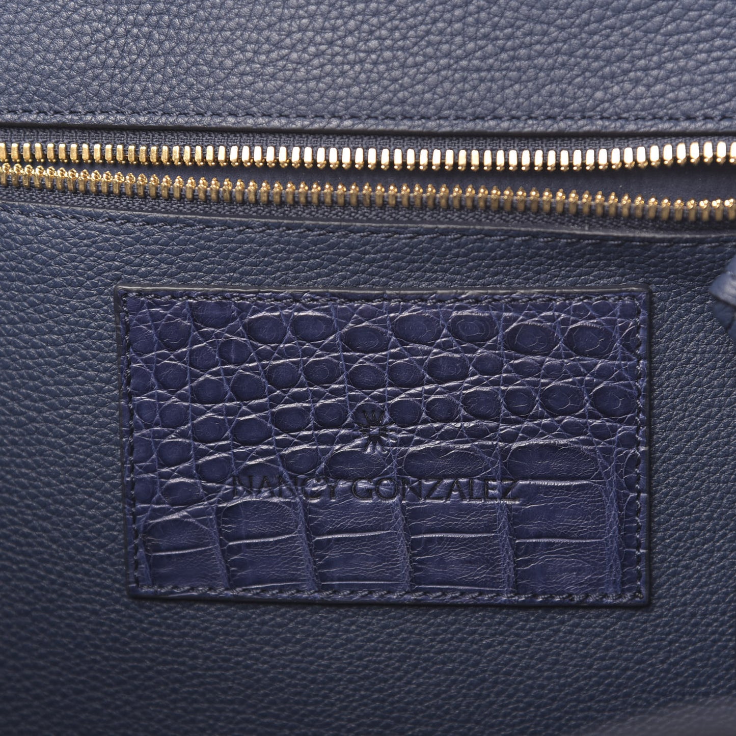 Calfskin Crocodile Cristie Satchel Navy
