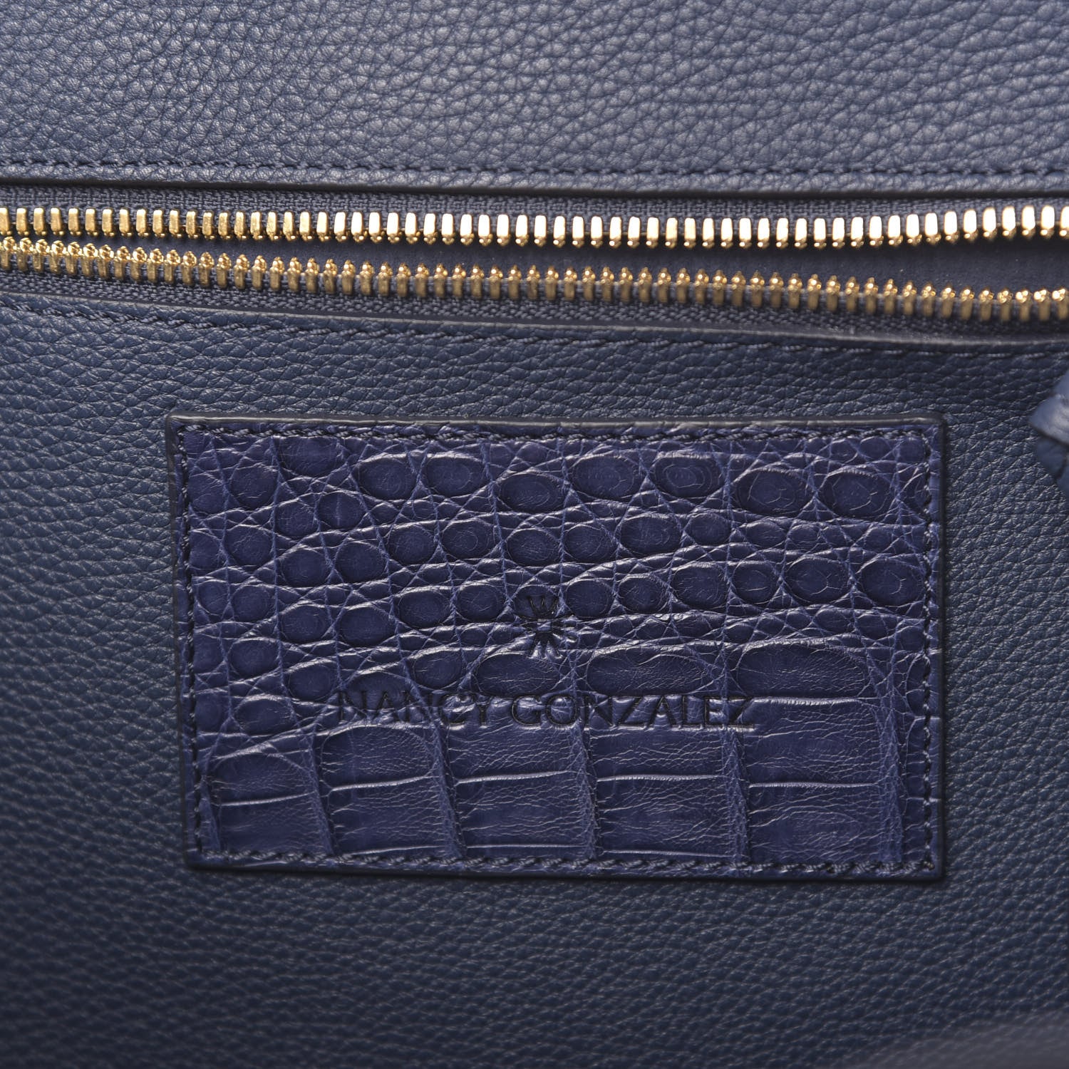 Nancy Gonzalez Calfskin Crocodile Cristie Satchel Navy 7 of 12