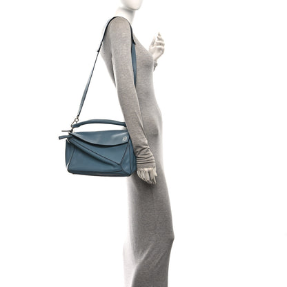 Loewe Calfskin Medium Puzzle Bag Stone Blue 2 of 9