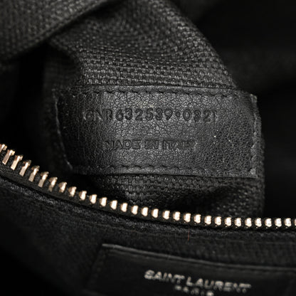 Saint Laurent Linen Calfskin Rive Gauche North South Tote White Black 7 of 15