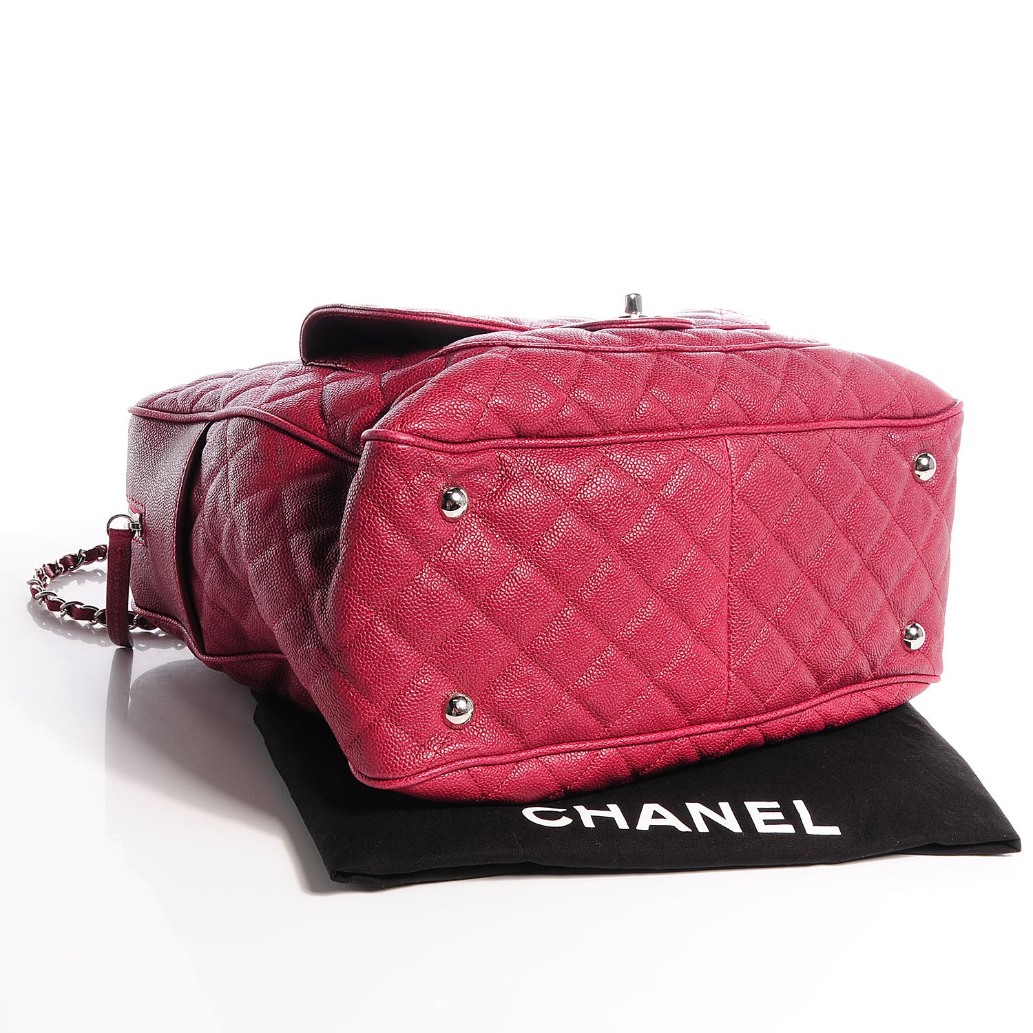 Chanel Caviar Quilted CC Paradoxal Bowling Bag Red 4 of 7