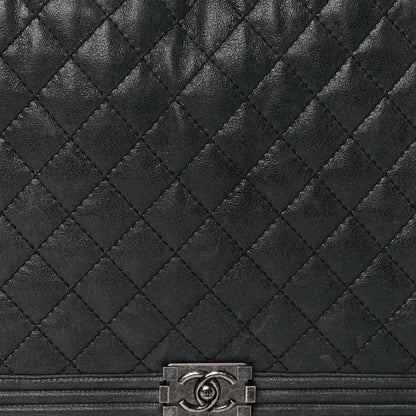 Chanel Goatskin Quilted Large Gentle Boy Flap Black 7 of 9