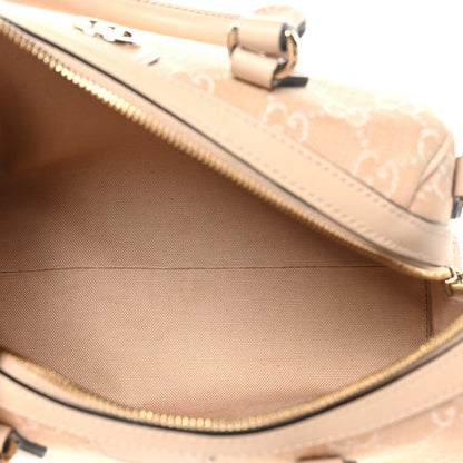 Gucci Summer Denim Calfskin GG Monogram Small Ophidia Top Handle Bag Souffle Rose 5 of 11