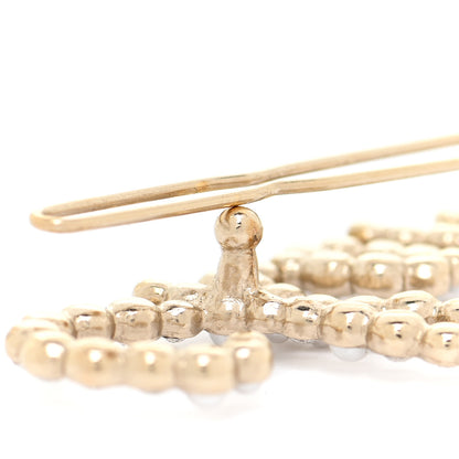 Chanel Metal Glass Swirling Pearls Hair Clip Gold 3 of 5