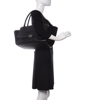Celine Drummed Calfskin Suede Double Zip Trapeze Black 2 of 8