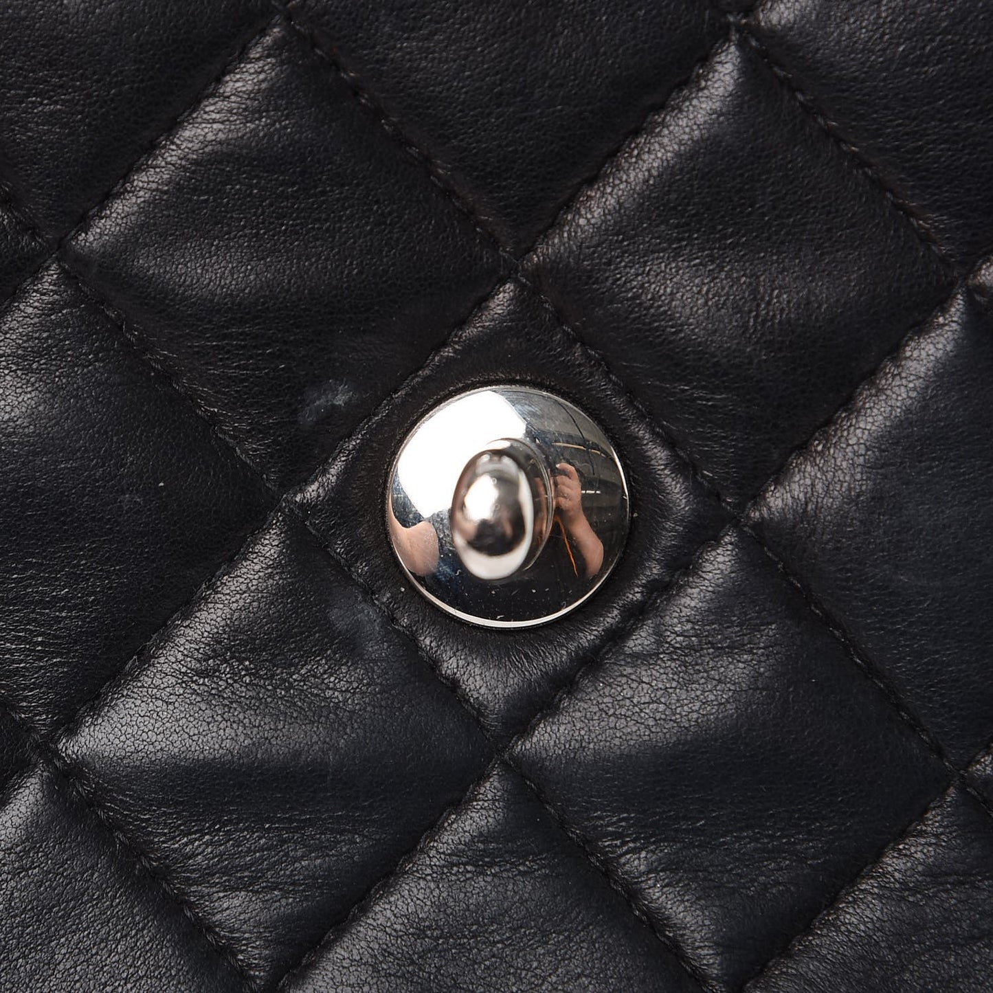 Lambskin Quilted Mini Square Flap Black