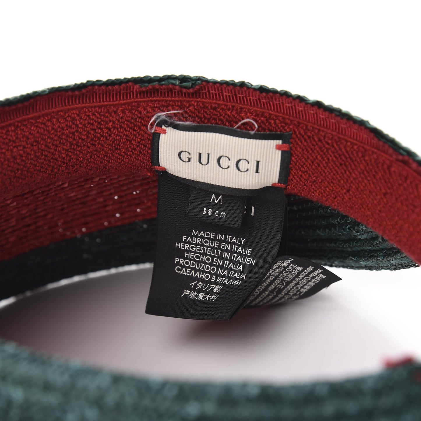 Raffia Web Visor M Green Red