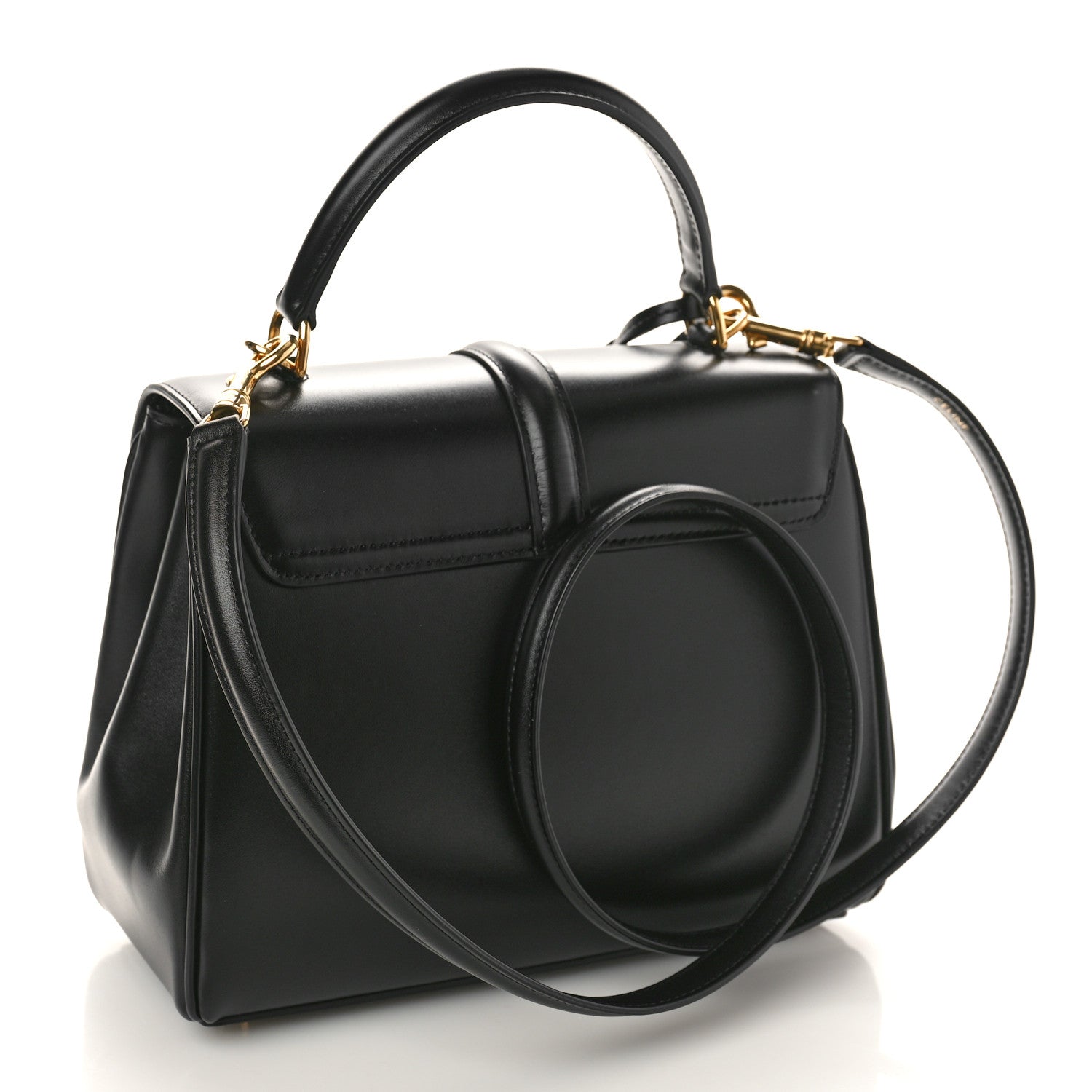 Celine Satinated Calfskin Small 16 Top Handle Bag Black 3 of 9
