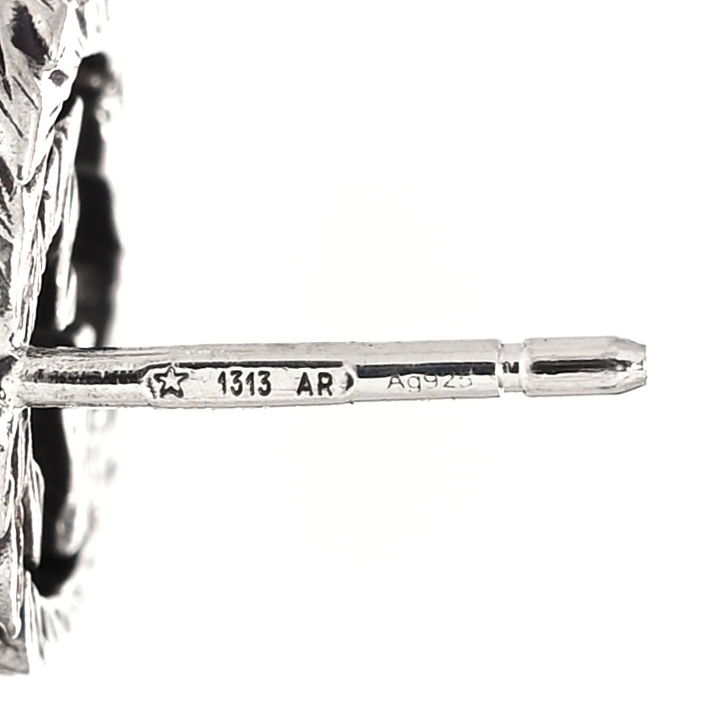 Sterling Silver Textured Interlocking G Stud Earrings