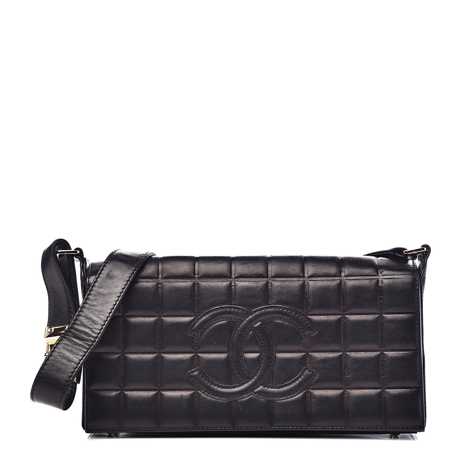 Chanel Lambskin Quilted CC Chocolate Bar Flap Black 1 of 14