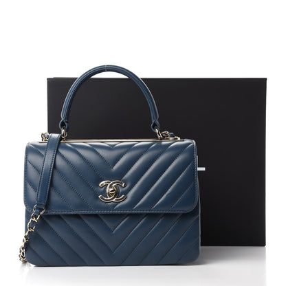 Chanel Lambskin Quilted Small Trendy CC Flap Dual Handle Bag Dark Blue 11 of 11