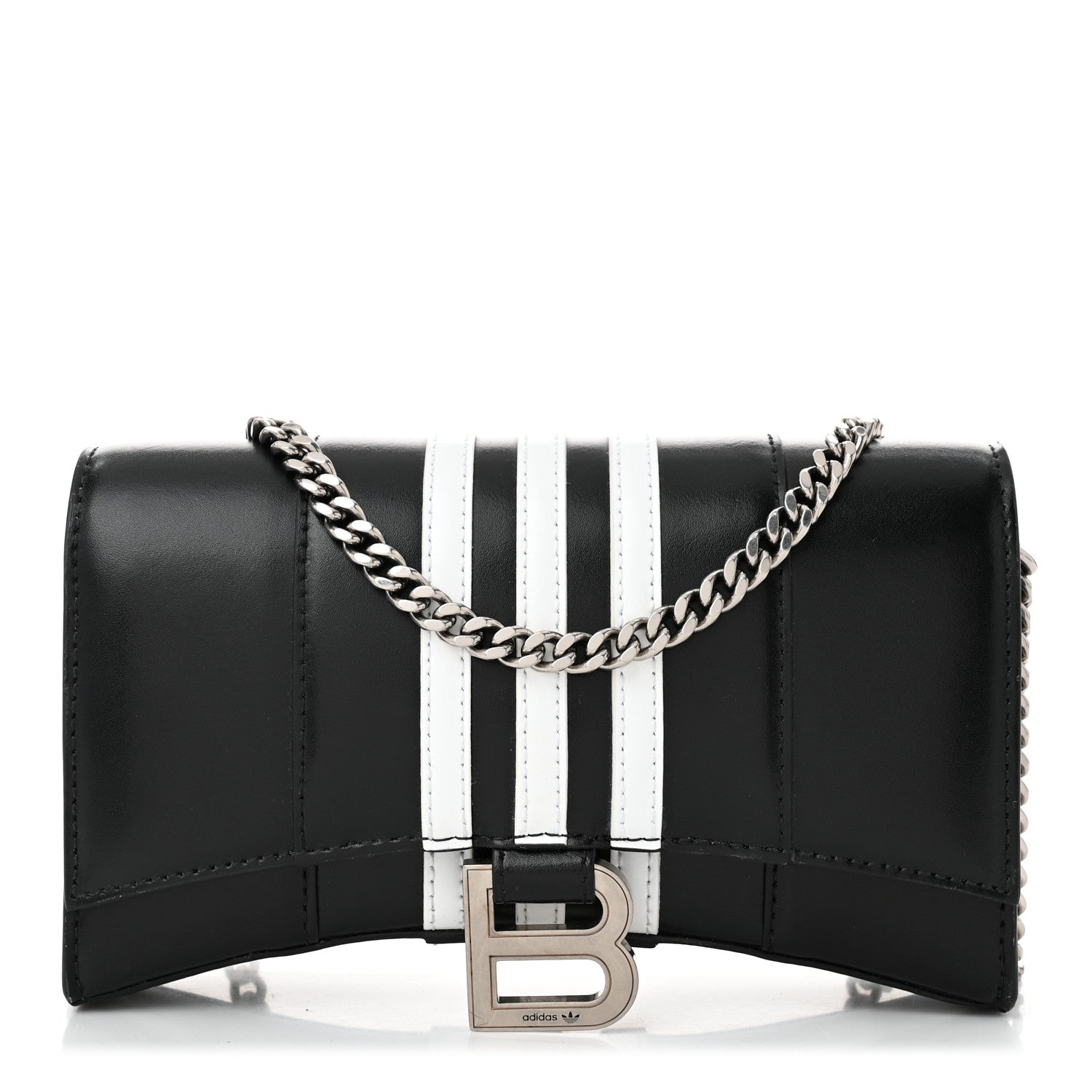 Balenciaga X ADIDAS Box Calfskin Hourglass Chain Bag Black 1 of 9