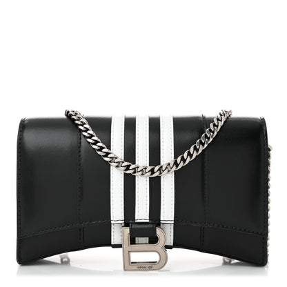 Balenciaga X ADIDAS Box Calfskin Hourglass Chain Bag Black 1 of 9
