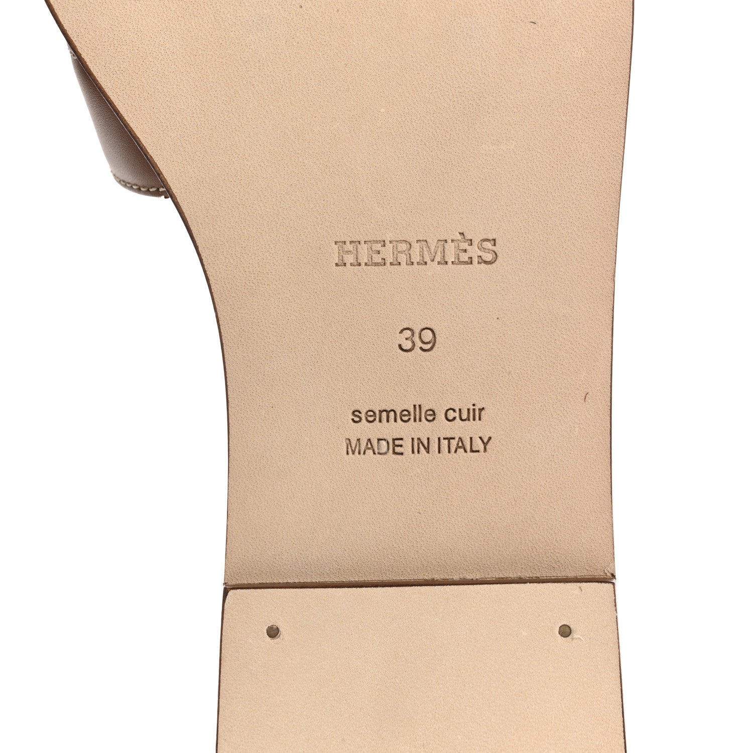 Hermes Box Calfskin Oran Sandals 39 Gold 8 of 9