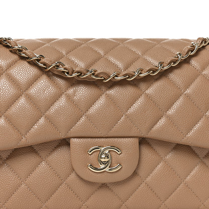 Chanel Caviar Quilted Jumbo Double Flap Beige 8 of 14