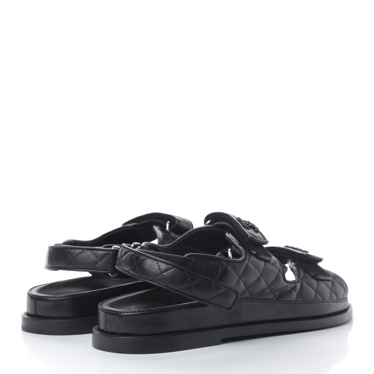 Lambskin Velcro Dad Sandals 41.5 Black