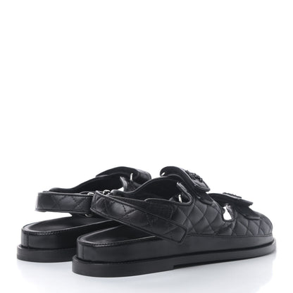 Chanel Lambskin Velcro Dad Sandals 41.5 Black 4 of 6