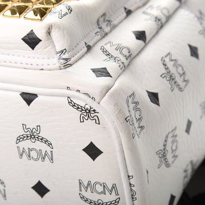 MCM Visetos Studded Small Stark M Backpack White 10 of 19