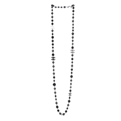 Chanel Ruthenium Beaded CC Long Necklace Black 3 of 6