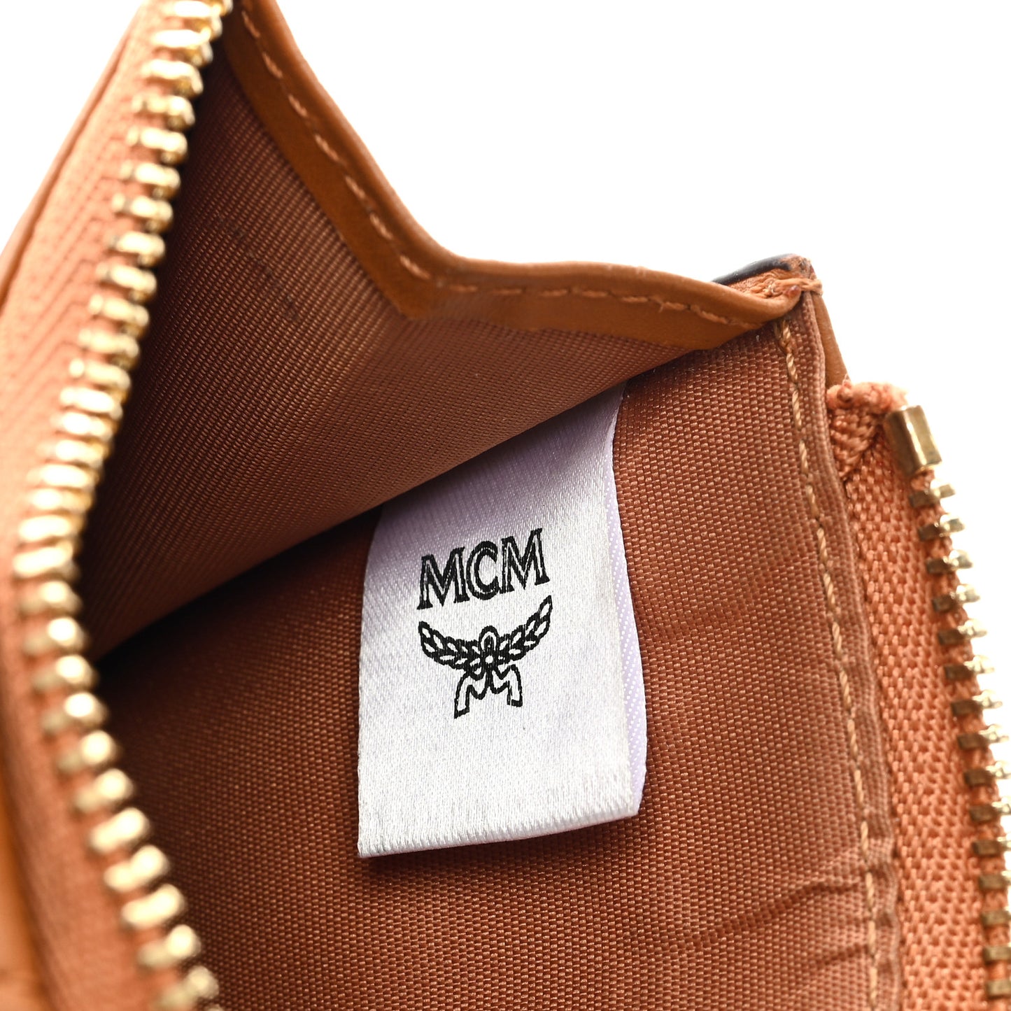 Calfskin Visetos Patricia Mini Card Holder Cognac