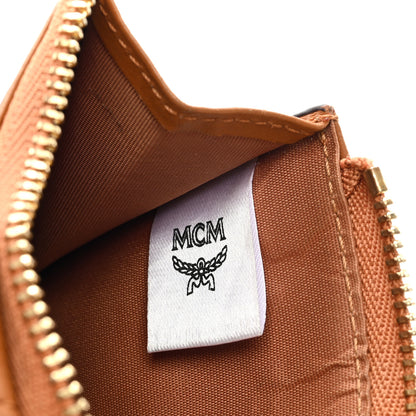 MCM Calfskin Visetos Patricia Mini Card Holder Cognac 6 of 7