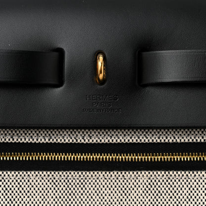 Hermes Toile H Berline Vache Hunter Herbag Zip PM 31 Black Ecru 7 of 11