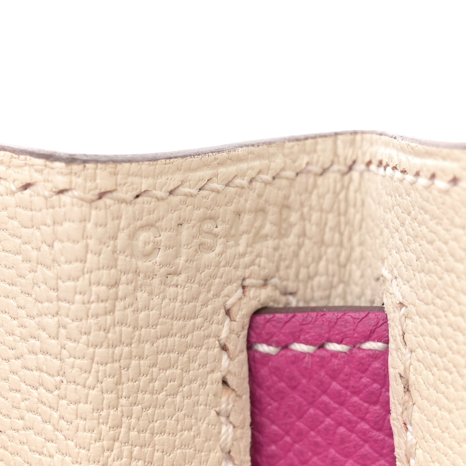 Hermes Epsom Bi-Color Horseshoe Kelly Sellier 28 Craie Rose Pourpre 7 of 11