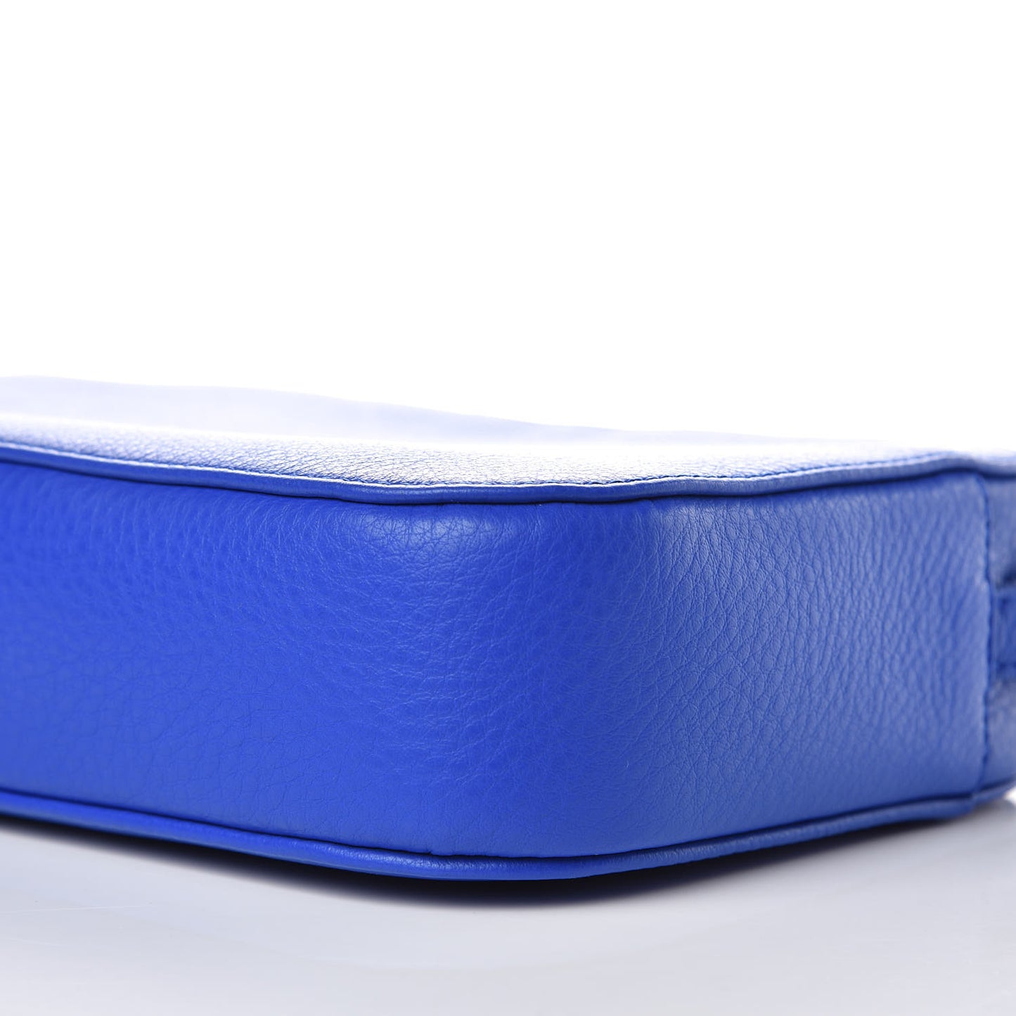 Smooth Calfskin Logo S Everyday Camera Bag Bleu Prim White