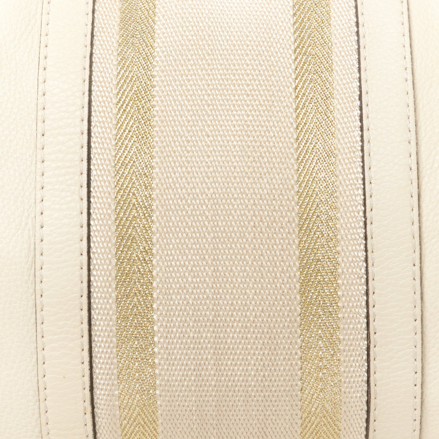 Calfskin Vintage Web Medium Boston Mystic White