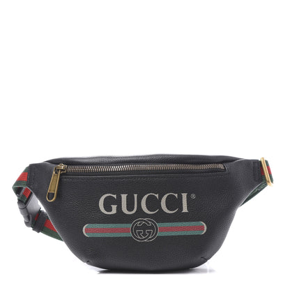 Gucci Grained Calfskin Small Logo Belt Bag Black 1 of 9